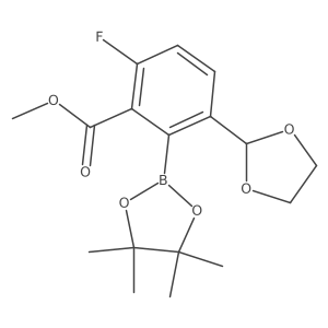 Methyl 3-(1,3-dioxolan-2-yl)-6-fluoro-2-(4,4,5,5-tetramethyl-1,3,2-dioxaborolan-2-yl)benzoate结构式