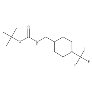 Tert-butyl ((1-(trifluoromethyl)piperidin-4-yl)methyl)carbamate Structure