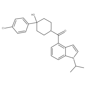 [4-(4-chlorophenyl)-4-hydroxypiperidin-1-yl][1-(propan-2-yl)-1H-indol-4-yl]methanone结构式