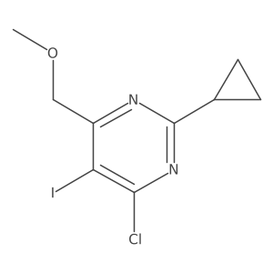 4-Chloro-2-cyclopropyl-5-iodo-6-(methoxymethyl)pyrimidine结构式