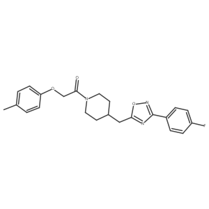 4-{[3-(4-Fluorophenyl)-1,2,4-oxadiazol-5-yl]methyl}-1-[(4-methylphenoxy)acetyl]piperidine Structure