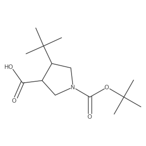 1-[(Tert-butoxy)carbonyl]-4-tert-butylpyrrolidine-3-carboxylic acid结构式