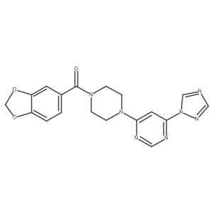 (4-(6-(1H-1,2,4-triazol-1-yl)pyrimidin-4-yl)piperazin-1-yl)(benzo[d][1,3]dioxol-5-yl)methanone结构式