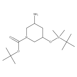 tert-butyl (3R,5S)-3-amino-5-[(tert-butyldimethylsilyl)oxy]piperidine-1-carboxylate Structure