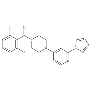 (4-(6-(1H-1,2,4-triazol-1-yl)pyrimidin-4-yl)piperazin-1-yl)(2-chloro-6-fluorophenyl)methanone结构式