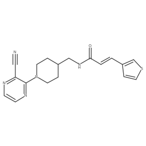 (E)-N-((1-(3-cyanopyrazin-2-yl)piperidin-4-yl)methyl)-3-(thiophen-3-yl)acrylamide Structure