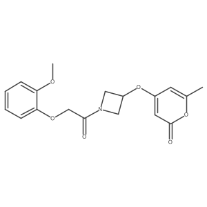 4-((1-(2-(2-methoxyphenoxy)acetyl)azetidin-3-yl)oxy)-6-methyl-2H-pyran-2-one Structure