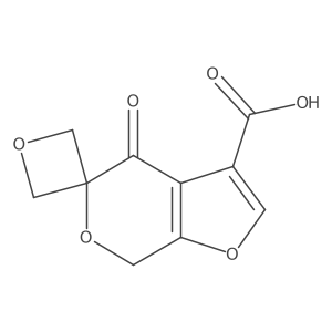 4-Oxo-4,7-dihydrospiro[furo[2,3-c]pyran-5,3'-oxetane]-3-carboxylic acid结构式