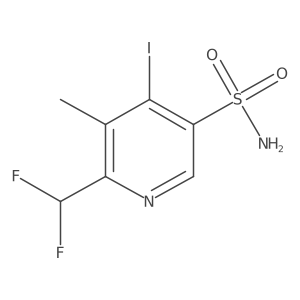 2-(Difluoromethyl)-4-iodo-3-methylpyridine-5-sulfonamide Structure