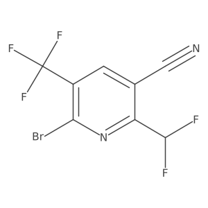 6-Bromo-2-(difluoromethyl)-5-(trifluoromethyl)nicotinonitrile结构式