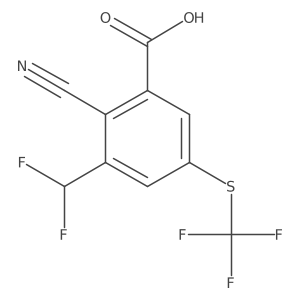 2-Cyano-3-(difluoromethyl)-5-((trifluoromethyl)thio)benzoic acid Structure