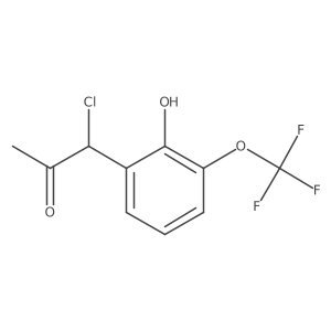 CC(=O)C(Cl)c1cccc(OC(F)(F)F)c1O结构式