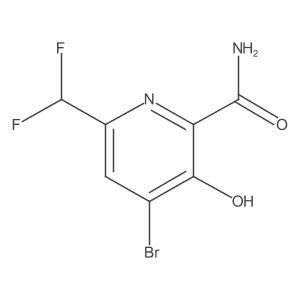 4-Bromo-6-(difluoromethyl)-3-hydroxypicolinamide Structure