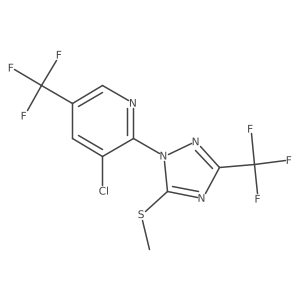 3-chloro-2-(5-(methylthio)-3-(trifluoromethyl)-1H-1,2,4-triazol-1-yl)-5-(trifluoromethyl)pyridine结构式