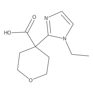 4-(1-ethyl-1H-imidazol-2-yl)oxane-4-carboxylic acid Structure