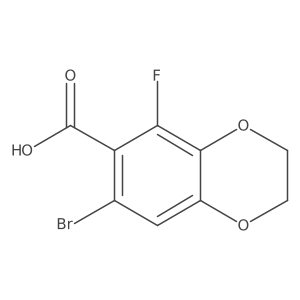7-Bromo-5-fluoro-2,3-dihydro-1,4-benzodioxine-6-carboxylic acid结构式