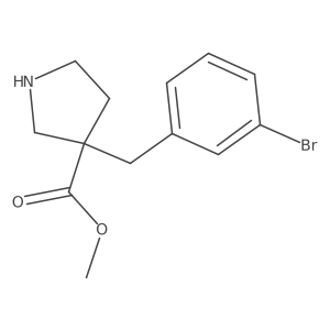 Methyl 3-(3-bromobenzyl)pyrrolidine-3-carboxylate结构式