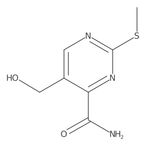 5-(Hydroxymethyl)-2-(methylthio)-4-pyrimidinecarboxamide结构式