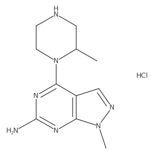 (S)-1-Methyl-4-(2-methylpiperazin-1-yl)-1H-pyrazolo[3,4-d]pyrimidin-6-amine hydrochloride Structure