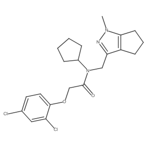 N-cyclopentyl-2-(2,4-dichlorophenoxy)-N-((1-methyl-1,4,5,6-tetrahydrocyclopenta[c]pyrazol-3-yl)methyl)acetamide Structure