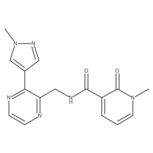1-methyl-N-((3-(1-methyl-1H-pyrazol-4-yl)pyrazin-2-yl)methyl)-2-oxo-1,2-dihydropyridine-3-carboxamide Structure