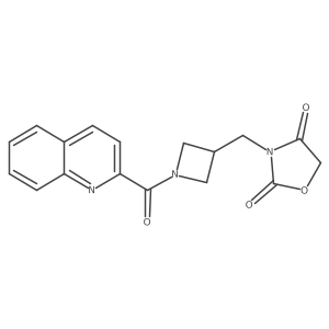 3-((1-(Quinoline-2-carbonyl)azetidin-3-yl)methyl)oxazolidine-2,4-dione结构式