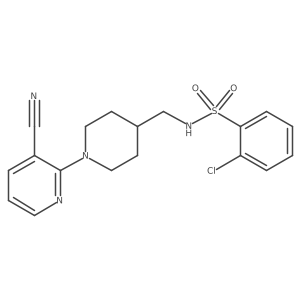 2-chloro-N-((1-(3-cyanopyridin-2-yl)piperidin-4-yl)methyl)benzenesulfonamide Structure