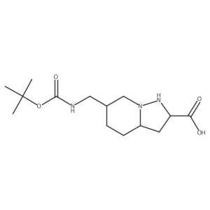 6-({[(Tert-butoxy)carbonyl]amino}methyl)-octahydropyrazolidino[1,5-a]pyridine-2-carboxylic acid Structure