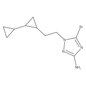 5-bromo-1-[2-(2-cyclopropylcyclopropyl)ethyl]-1H-1,2,4-triazol-3-amine Structure