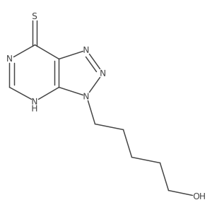 5-{7-sulfanyl-3H-[1,2,3]triazolo[4,5-d]pyrimidin-3-yl}pentan-1-ol结构式