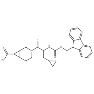 3-[(2S)-3-cyclopropyl-2-({[(9H-fluoren-9-yl)methoxy]carbonyl}amino)propanoyl]-3-azabicyclo[4.1.0]heptane-7-carboxylic acid Structure