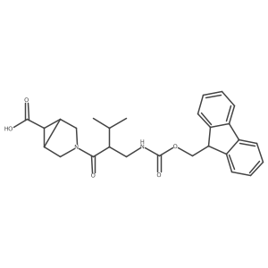 (1R,5S)-3-{2-[({[(9H-fluoren-9-yl)methoxy]carbonyl}amino)methyl]-3-methylbutanoyl}-3-azabicyclo[3.1.0]hexane-6-carboxylic acid结构式