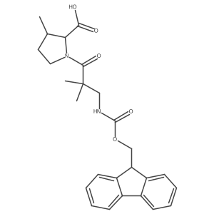 1-[3-({[(9H-fluoren-9-yl)methoxy]carbonyl}amino)-2,2-dimethylpropanoyl]-3-methylpyrrolidine-2-carboxylic acid Structure