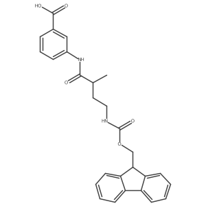3-[4-({[(9H-fluoren-9-yl)methoxy]carbonyl}amino)-2-methylbutanamido]benzoic acid结构式
