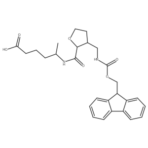 5-({3-[({[(9H-fluoren-9-yl)methoxy]carbonyl}amino)methyl]oxolan-2-yl}formamido)hexanoic acid Structure