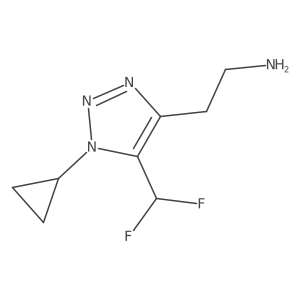 2-[1-cyclopropyl-5-(difluoromethyl)-1H-1,2,3-triazol-4-yl]ethan-1-amine结构式