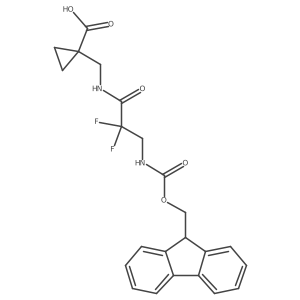 1-{[3-({[(9H-fluoren-9-yl)methoxy]carbonyl}amino)-2,2-difluoropropanamido]methyl}cyclopropane-1-carboxylic acid Structure