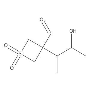 3-(3-Hydroxybutan-2-yl)-1,1-dioxo-1lambda6-thietane-3-carbaldehyde Structure