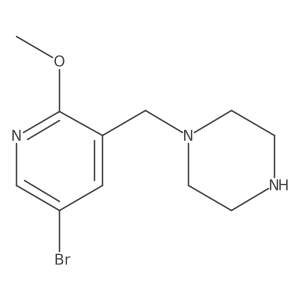 1-[(5-Bromo-2-methoxypyridin-3-yl)methyl]piperazine结构式