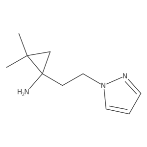 2,2-dimethyl-1-[2-(1H-pyrazol-1-yl)ethyl]cyclopropan-1-amine结构式