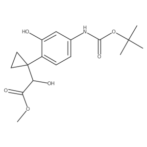 Methyl 2-[1-(4-{[(tert-butoxy)carbonyl]amino}-2-hydroxyphenyl)cyclopropyl]-2-hydroxyacetate结构式