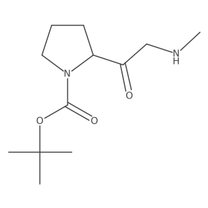 Tert-butyl 2-[2-(methylamino)acetyl]pyrrolidine-1-carboxylate结构式
