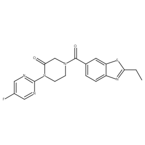 4-(2-Ethyl-1,3-benzothiazole-6-carbonyl)-1-(5-fluoropyrimidin-2-yl)piperazin-2-one结构式