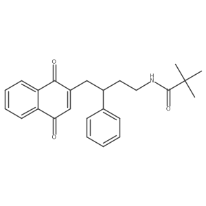N-(4-(1,4-Dioxo-1,4-dihydronaphthalen-2-yl)-3-phenylbutyl)pivalamide结构式