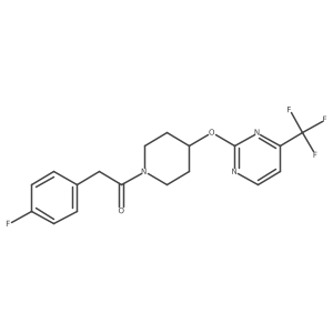 2-(4-Fluorophenyl)-1-(4-{[4-(trifluoromethyl)pyrimidin-2-yl]oxy}piperidin-1-yl)ethan-1-one Structure