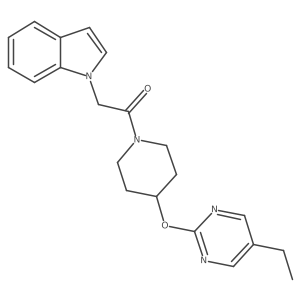 1-{4-[(5-ethylpyrimidin-2-yl)oxy]piperidin-1-yl}-2-(1H-indol-1-yl)ethan-1-one Structure