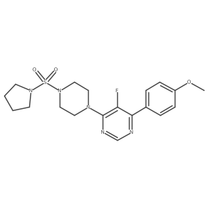 5-Fluoro-4-(4-methoxyphenyl)-6-[4-(pyrrolidine-1-sulfonyl)piperazin-1-yl]pyrimidine结构式