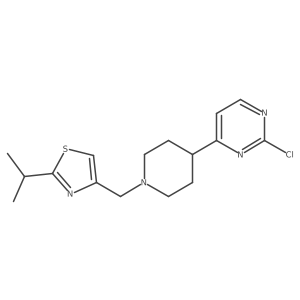 2-Chloro-4-(1-{[2-(propan-2-yl)-1,3-thiazol-4-yl]methyl}piperidin-4-yl)pyrimidine结构式
