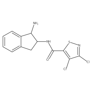 N-[(1R,2R)-1-amino-2,3-dihydro-1H-inden-2-yl]-3,4-dichloro-1,2-thiazole-5-carboxamide Structure