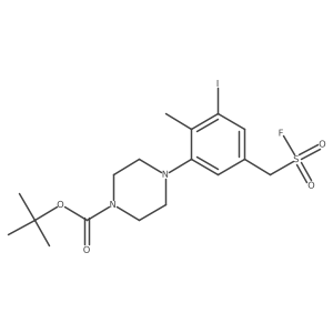 Tert-butyl 4-{5-[(fluorosulfonyl)methyl]-3-iodo-2-methylphenyl}piperazine-1-carboxylate Structure